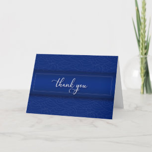 Blue and White Swirls Professional Business Thank You Card