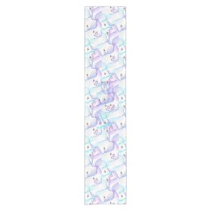Blue and white table runner