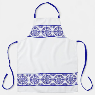 Blue and White Talavera Three Apron