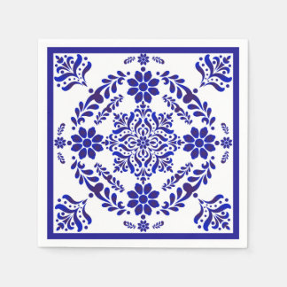 Blue and White Talavera Three Napkin
