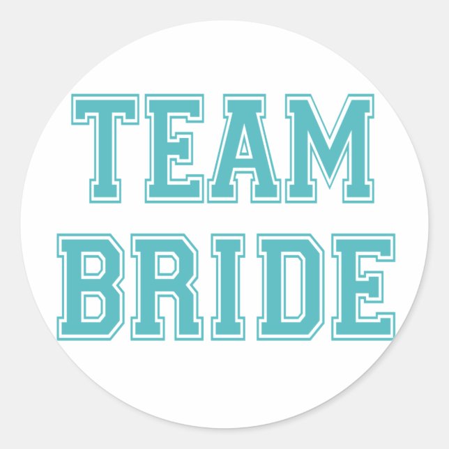 Blue and White Team Bride Stickers (Front)