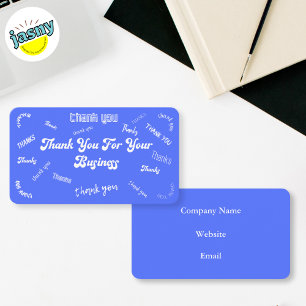 Blue and White "Thank You" Insert/ Business Card