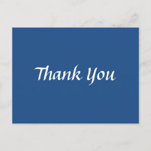 Blue and White Thank You Trendy Classical Postcard