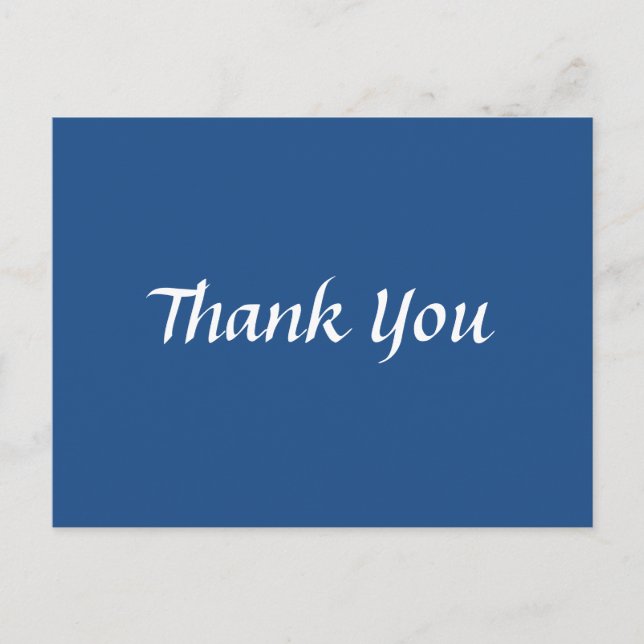 Blue and White Thank You Trendy Classical Postcard (Front)