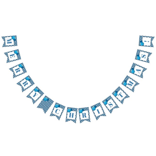 Blue and White Theme Merry Christmas Bunting (All)