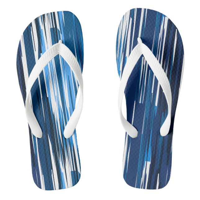 Blue and white     thongs (Footbed)