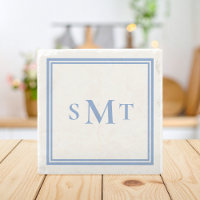 Blue and White Three Letter Monogram