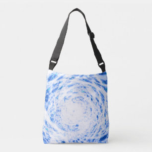 Blue and White Tie Dye Crossbody Bag