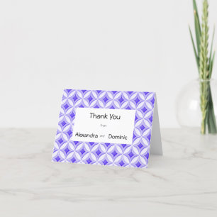 Blue and white tile border thank you card