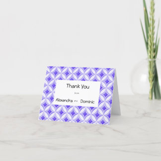 Blue and white tile border thank you card