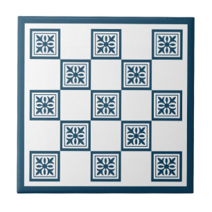 Blue and white tiles