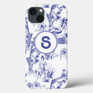 Blue and White Toile iPhone 13 Case