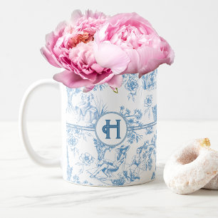 Blue and White Toile de Jouy Bridal Shower Coffee Mug