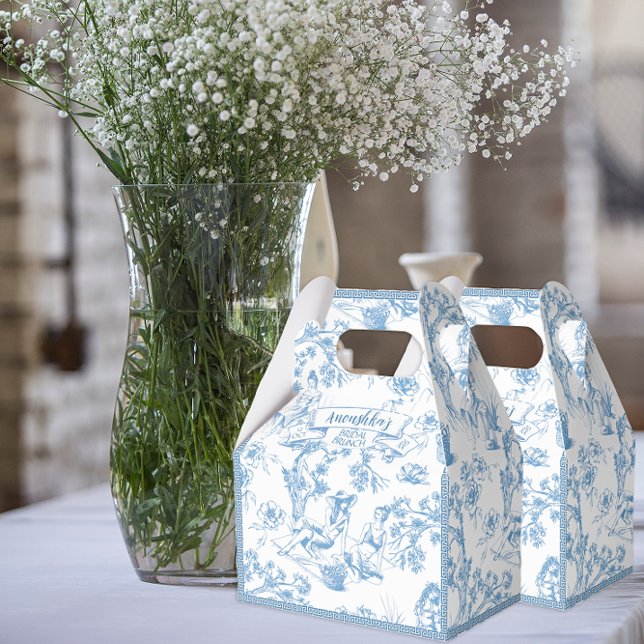 Blue and White Toile de Jouy Bridal Shower Favour Box (Creator Uploaded)