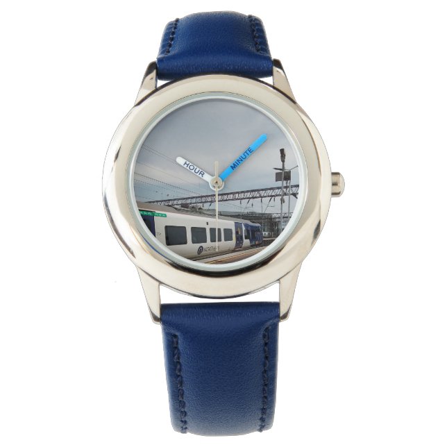 Blue and white train watch (Front)