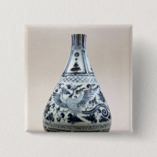 Blue and white vase, Yuan Dynasty 15 Cm Square Badge