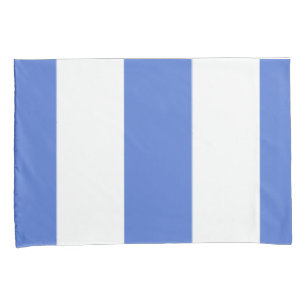 Blue and White Vertical Broad Stripe Pillowcase