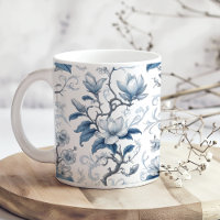 Blue and White Vintage Floral Pattern