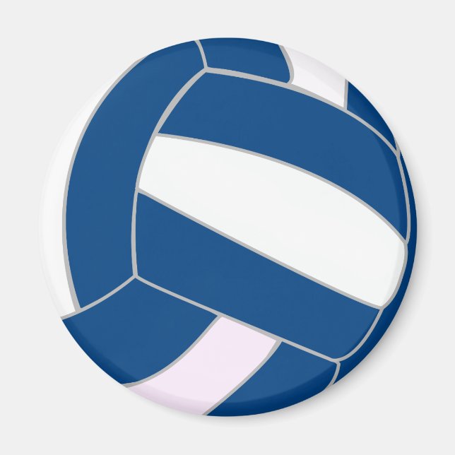 Blue and White Volleyball Magnet (Front)