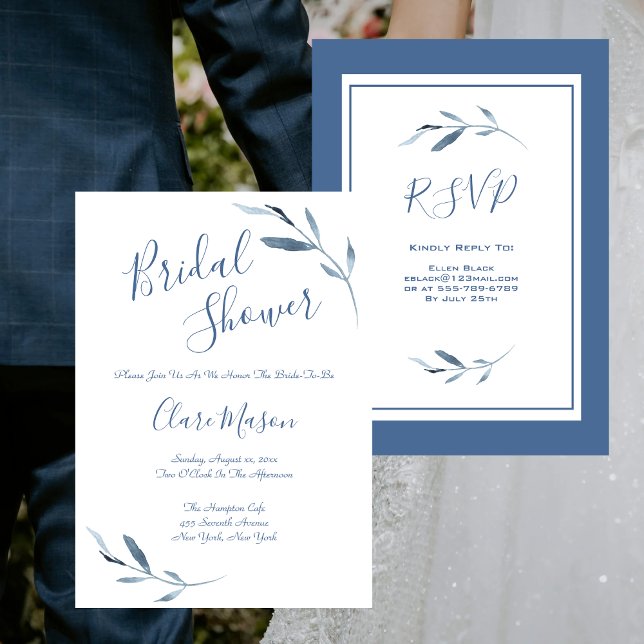 Blue and White Watercolor Bridal Shower (Creator Uploaded)