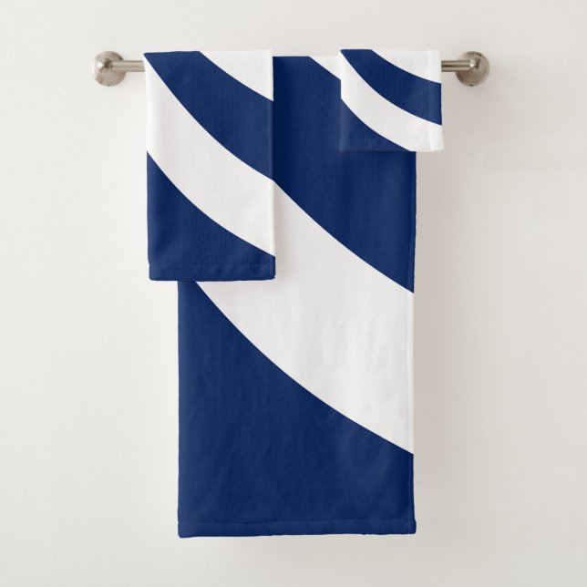 Blue and White Wave Bath Towel Set (Insitu)