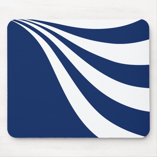 Blue and White Wave Mouse Pad (Front)