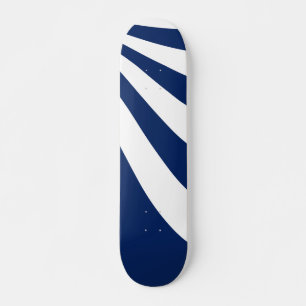 Blue and White Wave Skateboard