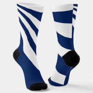 Blue and White Wave Socks