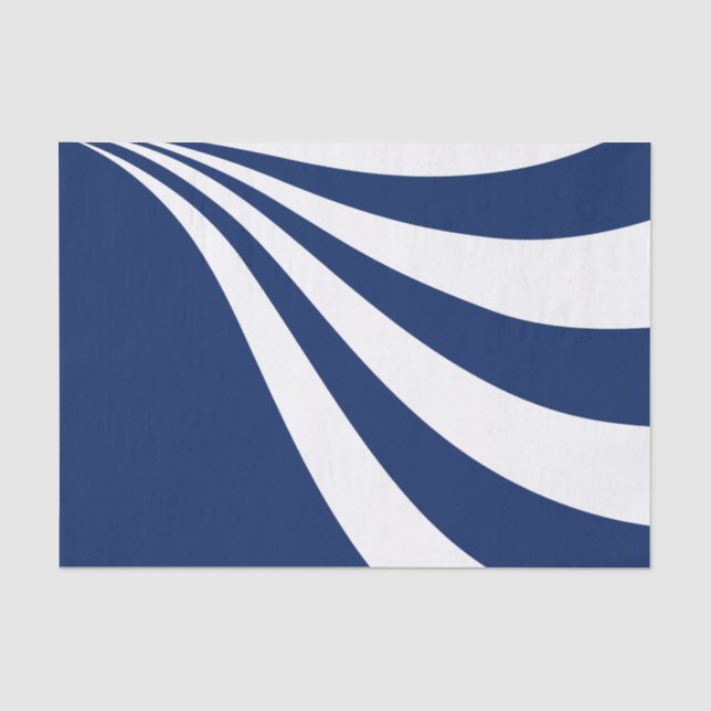 Blue and White Wave Tissue Paper (Front)