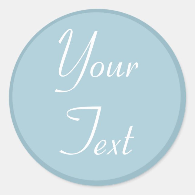 Blue and White Wedding Envelope Seals w/ Text (Front)