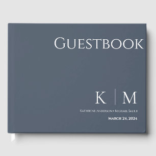 Blue and White-Wedding Guest Book