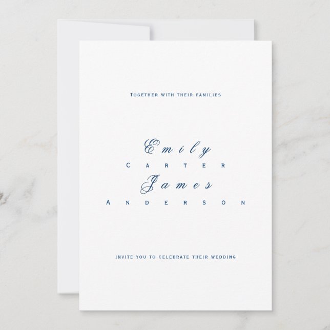Blue and White Wedding Invitation (Front)