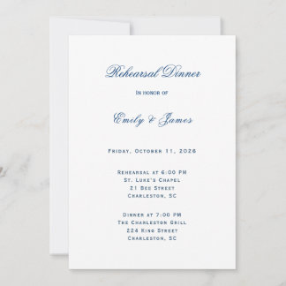 Blue and White Wedding Invitation