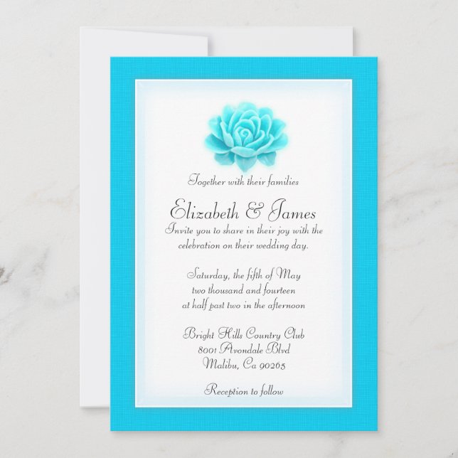 Blue And White Wedding Invitations (Front)