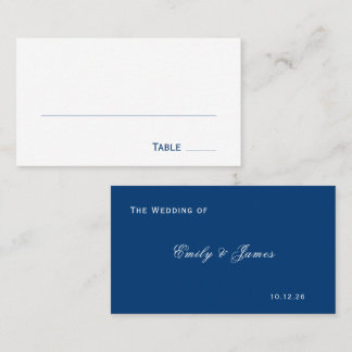 Blue and White Wedding Place Card