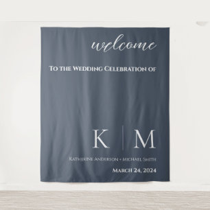 Blue and White-Wedding- Tapestry