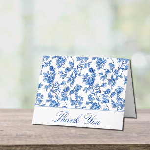 Blue and White Wedding Thank You Card