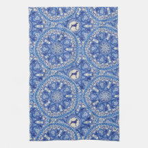 BLUE AND WHITE WEIM KITCHEN TOWEL 16"x24"