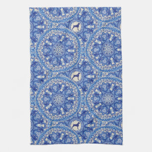 BLUE AND WHITE WEIM KITCHEN TOWEL 16"x24"