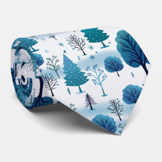 Blue and White Winter Wonderland Tie