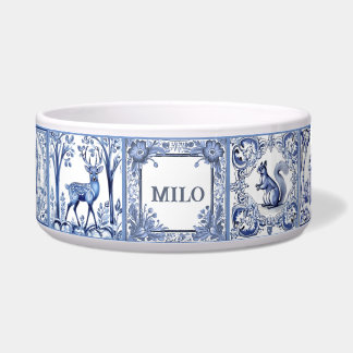 Blue and White Woodland Tiles Custom Pet