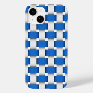 Blue and White Woven Beach Chair Fabric Design Case-Mate iPhone 14 Case