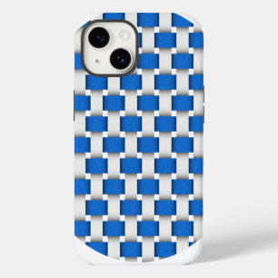 Blue and White Woven Beach Chair Fabric Design iPhone 14 Case