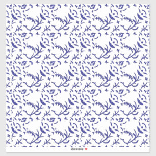 Blue and white wrapping paper featuring a graphic 