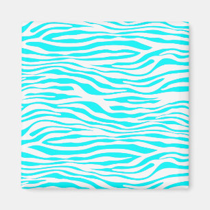 Blue and White Zebra Stripes Magnet
