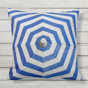 Blue and White Zigzag Pattern Cushion