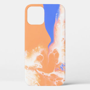 BLUE AND YELLOW ABSTRACT PAINTING iPhone 12 CASE