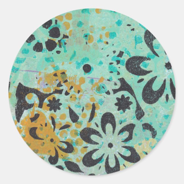 Blue and yellow abstract stickers (Front)