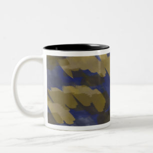 Blue and yellow abstract Two-Tone coffee mug