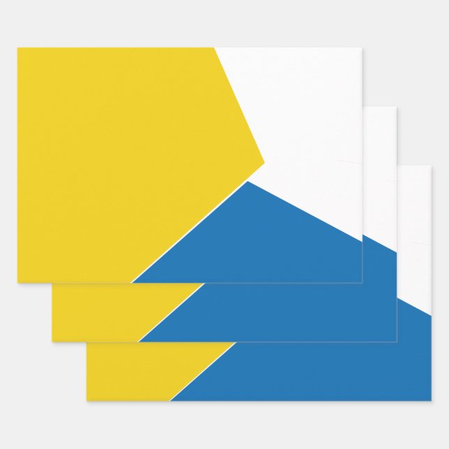 Blue and yellow Abstract Wrapping Paper Sheet (Set)